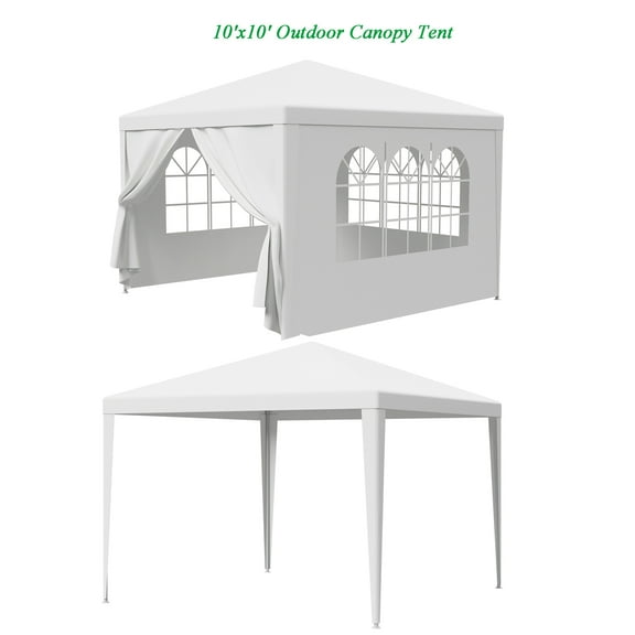 BOBOKY Party Tent Outdoor Gazebo, Wedding Canopy with Removable Sidewalls, Waterproof Event Tent for Catering Backyard Festival,White Tent w/4 Walls,10x10