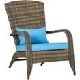 thumbnail image 1 of BOBOKY Patio Wicker Chair, Outdoor All-Weather Rattan Fire Pit Chair with Soft Cushions, Tall Curved Backrest and Comfortable Armrests for Deck or Garden,Mixed Tan/Sky Blue, 1 of 10