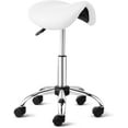 thumbnail image 1 of BOBOKY Saddle Stool Rolling Chair, Ergonomic Saddle Chair with Swivel Wheels, Adjustable Hydraulic Stylist Cutting Stool for Salon Tattoo Massage Office Medical,White, 1 of 7