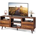 thumbnail image 1 of BOBOKY TV Stand for 65 Inch TV, 58 inch Entertainment Center with 2 Storage Cabinets, Media Console for Living Room, Bedroom and Office,Retro Brown,TV stand without fireplace, 1 of 7