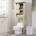 thumbnail image 1 of BOBOKY Over The Toilet Storage Cabinet, Farmhouse Storage Cabinet Over Toilet with Sliding Barn Door & Adjustable Shelves, Home Space Saver for Bathroom, Living Room,Antique White, 1 of 8