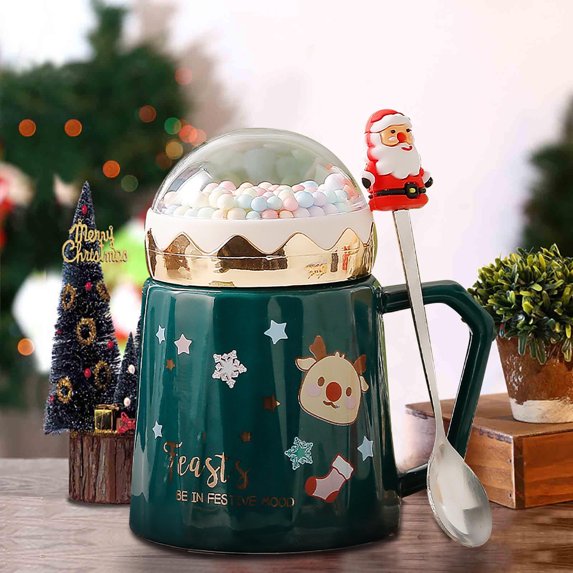 BOBOMOTI Christmas Coffee Mug Coffee Mugs Gifts Ideas for Christmas Birthday Xmas Decorative Mugs