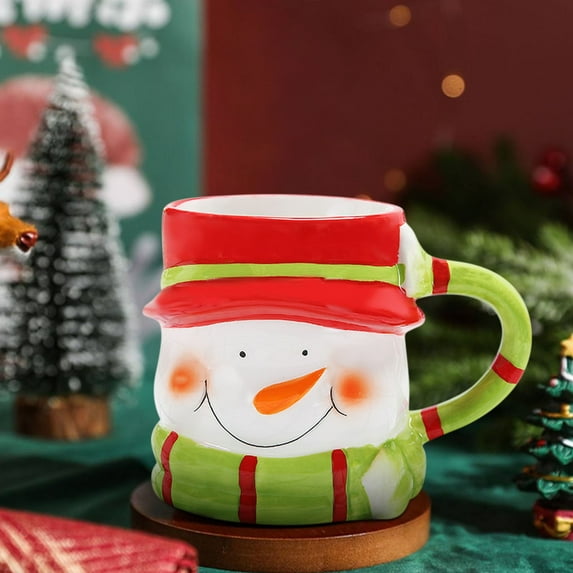 BOBOMOTI Christmas Holiday Coffee Mug Christmas Birthday Gifts for Family Friends Xmas Decorative Mugs