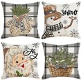 thumbnail image 1 of BOBOMOTI Christmas Pillow Covers 4 Pack 18x18in Christmas Decorative Pillow Covers Christmas Winter Holiday Cushion Case Decoration Clearance, 1 of 6