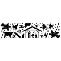 BOBOMOTI Christmas Window Clings Christmas Wall Nativity Scene Decorations Chrismas Window Stickers for Holiday Party Deorations Clearance