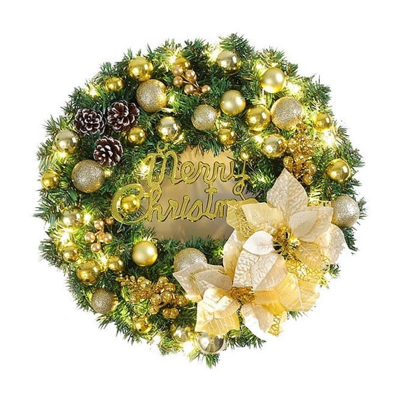 BOBOMOTI Christmas Wreath Decorations, Artificial Xmas Wreath with Berries, for Indoor Outdoor Home Party Hanging Decorations Clearance