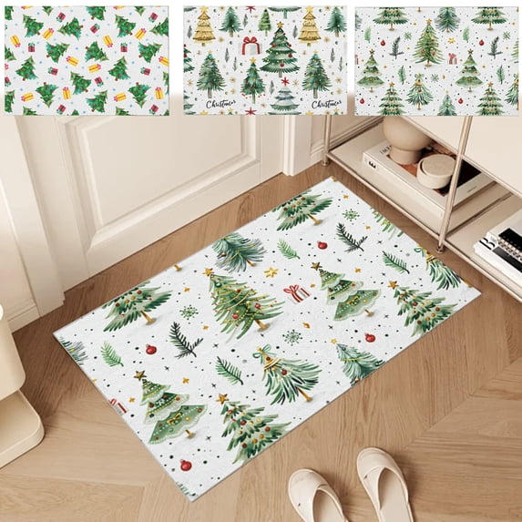 BOBOMOTI Clearance! Christmas Doormat Non-Slip Christmas Rugs Christmas Mats for Indoor Outdoor Decorations