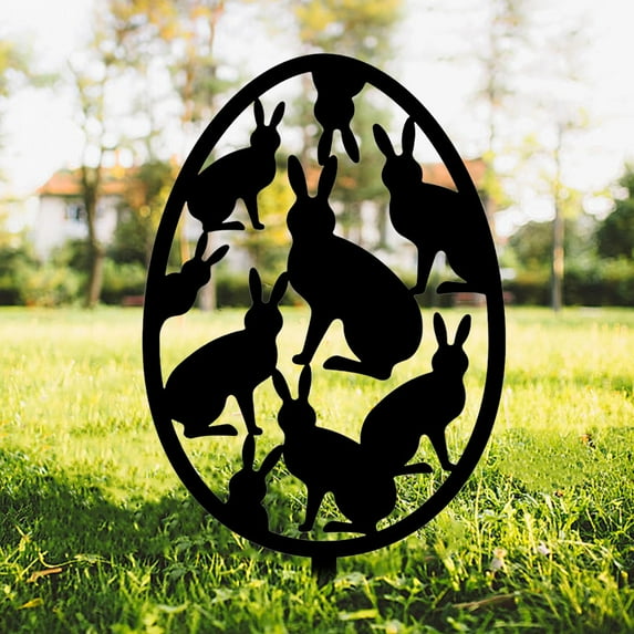 BOBOMOTI Easter Yard Signs Decor Bunny Easter Eggs Yard Stakes for Easter Party Decorations Supplies Clearance