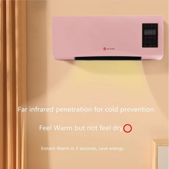 BOBOMOTI Electric Wall Heater with Remote Control Smart Space Heater for Bedroom Easy-Mount Heater for Indoor Use