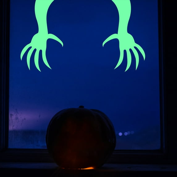 BOBOMOTI Halloween Decorations Clearance Halloween Fluorescent Window Clings Removable for School Shop Home Decor/Indoor Party Decorations