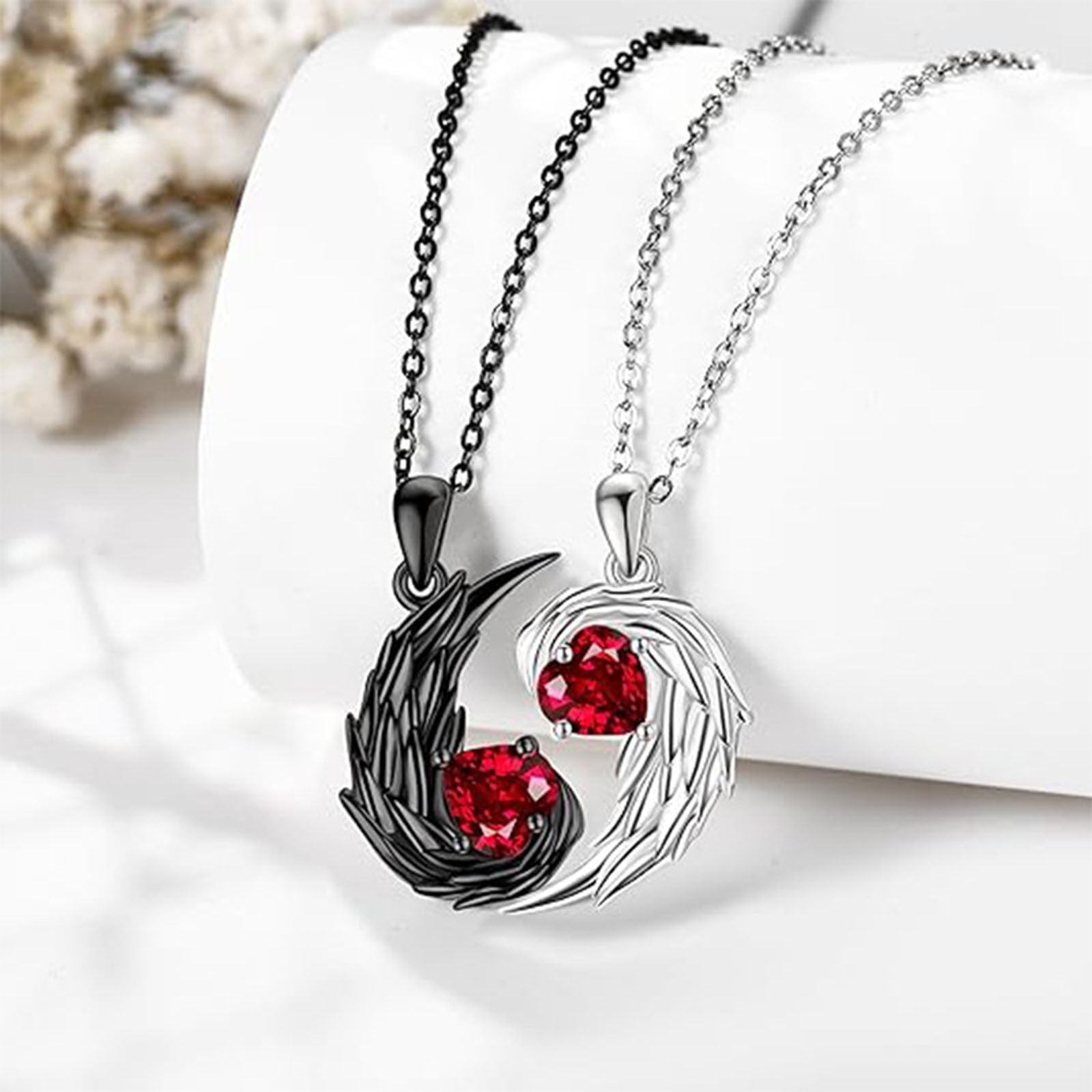 BOBOMOTI Matching Couples Necklace Angel and Devil Necklace for Couples — free download