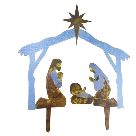 BOBOMOTI Outdoor Christmas Decorations, Lighted Nativity Scene for Christmas Yard Decor, Xmas Nativity Lawn Religious Scenes