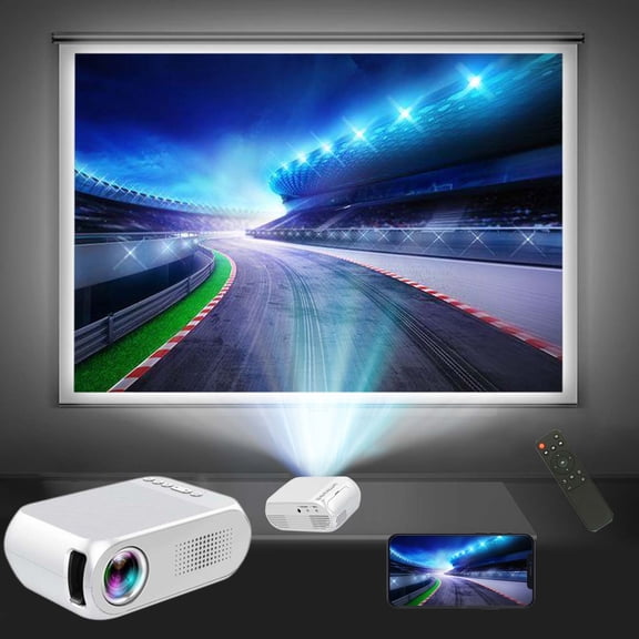 BOBOMOTI Projector Clearacne 1080P Portable Projector for Bedroom Compatible with iOS/Android/Laptop/HDMI/PC/TV Stick/USB
