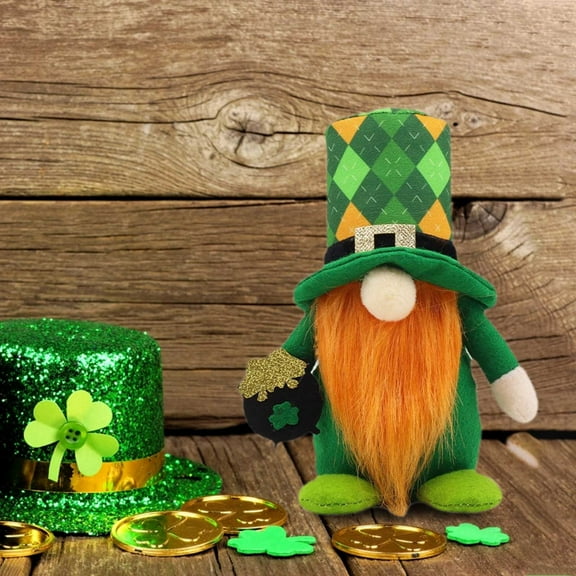 BOBOMOTI St Patricks Day Decorations Clearance Green Irish Handmade Faceless Gnomes St Patrick's Day Party Gnome Gifts Tabletop Decor