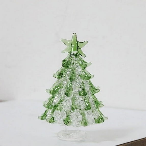 BOBOMOTI Stained Glass Christmas Trees Desktop Mini Xmas Tree Holiday Decoration Home Indoor Holiday Party Gifts Clearance