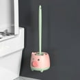 thumbnail image 1 of BOBOMOTI Toilet Bowl Brush and Holder, Compact Toilet Cleaner Brush Set for Bathroom Cleaning, Cute Standing Toilet Bowl Brush and Holder Long Handle, 1 of 8