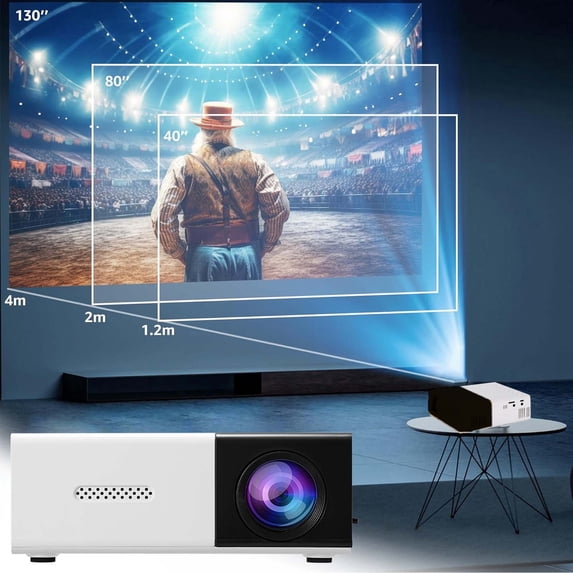BOBOMOTI Upgraded Mini Projector 1080P Portable Projector for Bedroom Compatible with iOS/Android/Laptop/HDMI/PC/TV Stick/USB