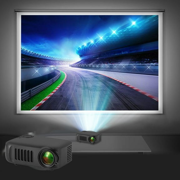 BOBOMOTI Upgraded Mini Projector 1080P Portable Projector for Bedroom Compatible with iOS/Android/Laptop/HDMI/PC/TV Stick/USB