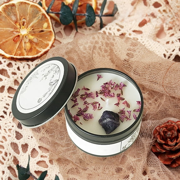 BOBOMOTI Valentine's Day Scented Candle Gifts Dried Flower Crystal Aromatherapy Candles for Valentine's Day Wedding Anniversary Birthday Home Decor Relaxing Stress