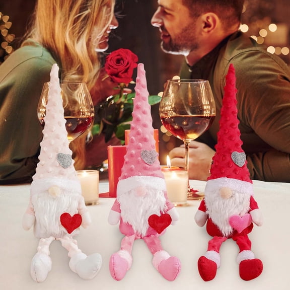 BOBOMOTI Valentines Day Decor Knitted Faceless Gnome Plush Doll Home Holiday Decor Valentine's Day Party Supplies Gifts for Women