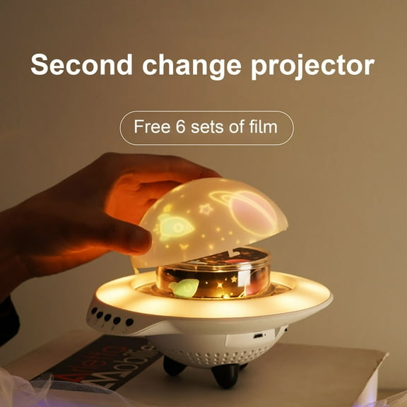 BOBOMTOI Night Light Clearance UFO Projection Music Sky Light Bluetooth Remote Control Rotating Night Light