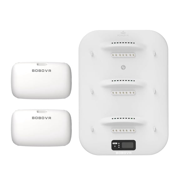 BOBOVR BD3 Charging Dock and 2 B100 Battery Pack Combo, Compatible with BOBOVR S3PRO/E3PRO/P4U Strap