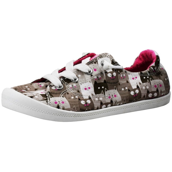 Skechers BOBS Beach Bingo-Kitty Pack Womens Slip on Shoes, Canvas Sneakers
