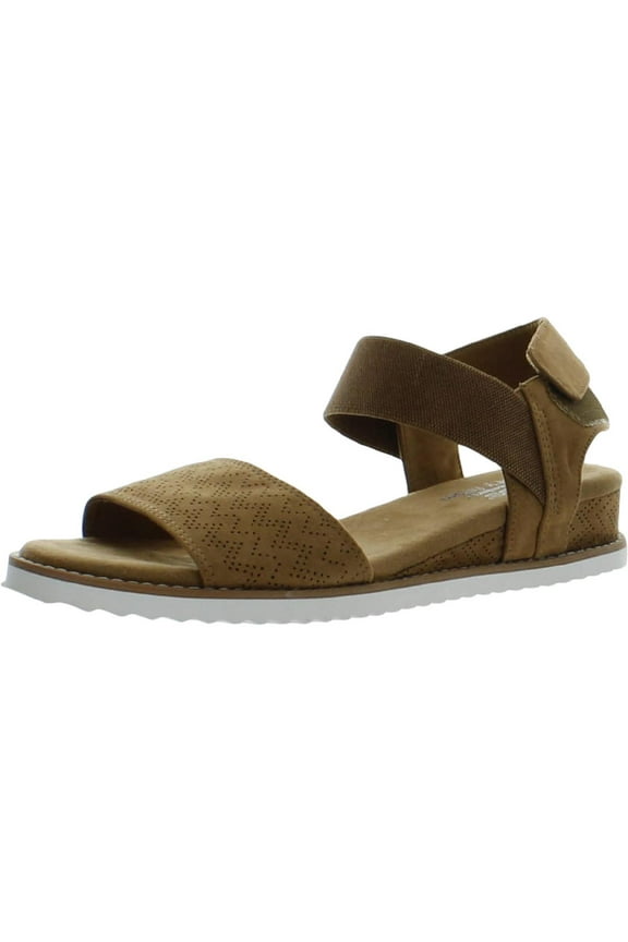 BOBS From Skechers Womens Desert Kiss Slingback Ankle Strap Wedge Sandals