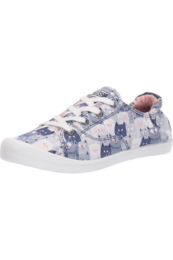 BOBS Beach Bingo-Kitty Pack Womens Slip on Shoes, Canvas Sneakers