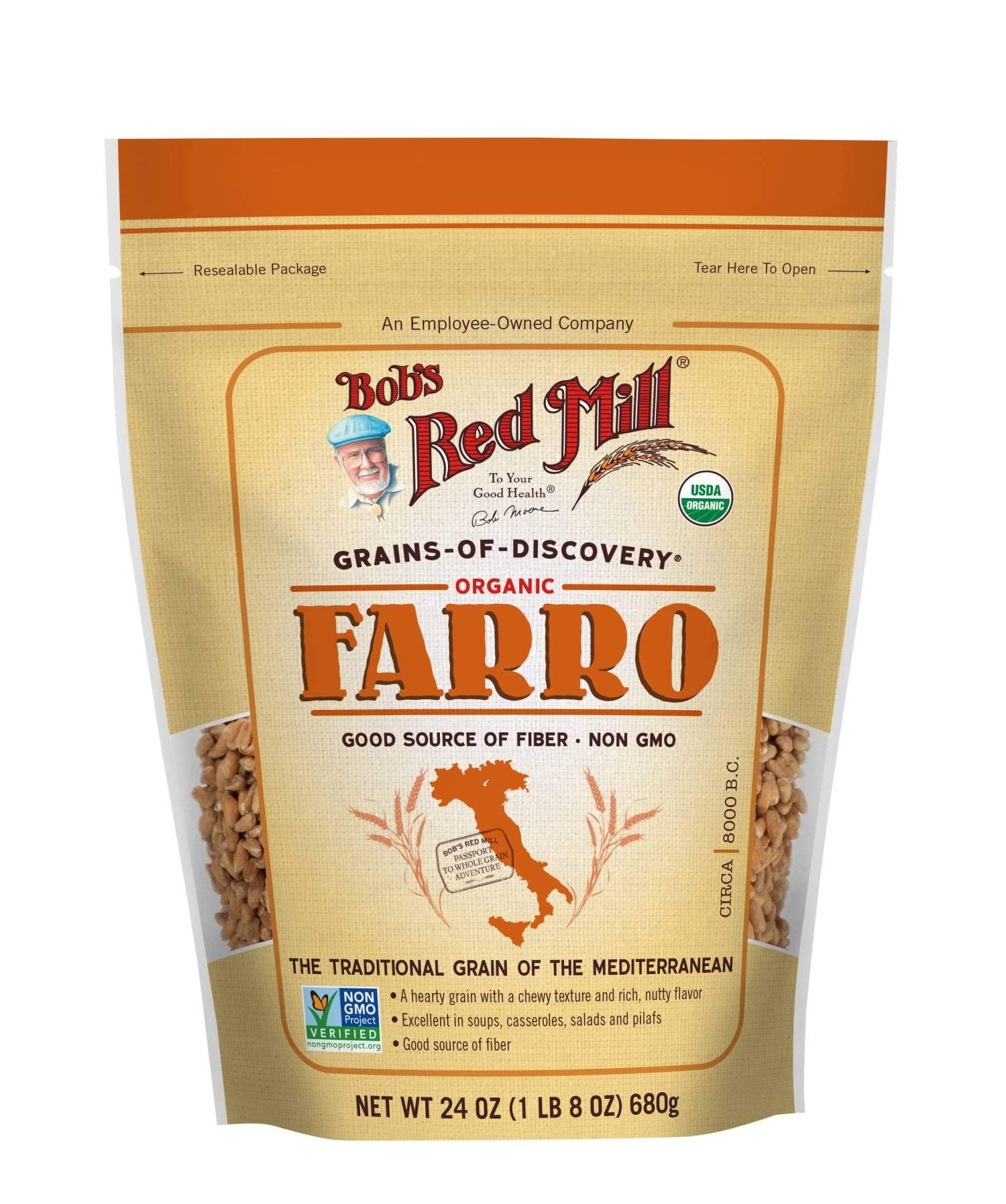 BOBS RED MILL Organic MMF7 Whole Grain Farro, 24 OZ