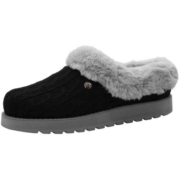 BOBS from Skechers Women's Keepsakes Ice Angel Black/Grey Slipper 11 M US