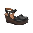 thumbnail image 1 of BOC Womens Black Metal Harness Ankle Strap Rina Round Toe Wedge Leather Clogs 8 M, 1 of 2
