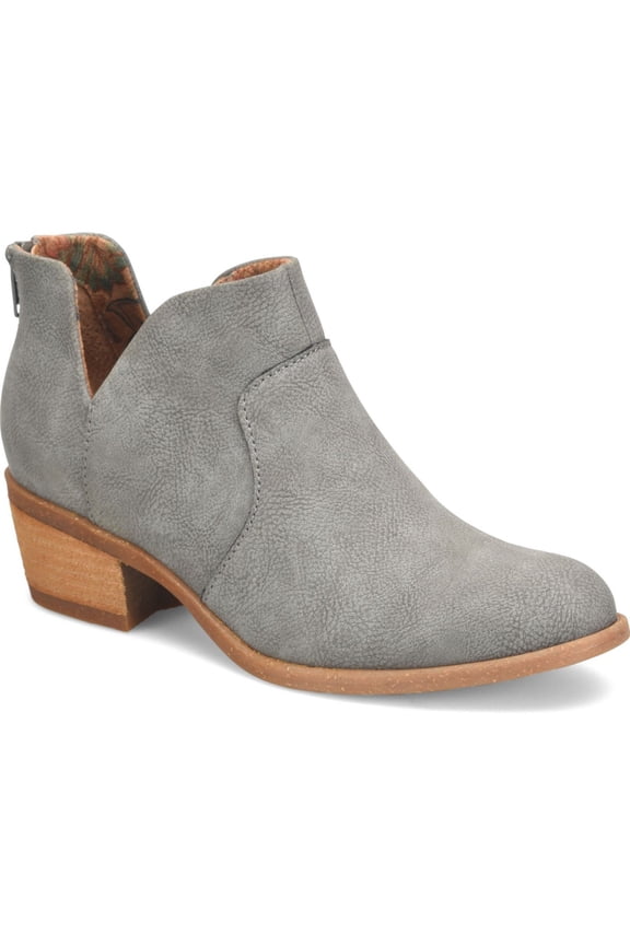 BOC Womens Gray Cut Out Lucy Round Toe Block Heel Zip-Up Booties 8 M