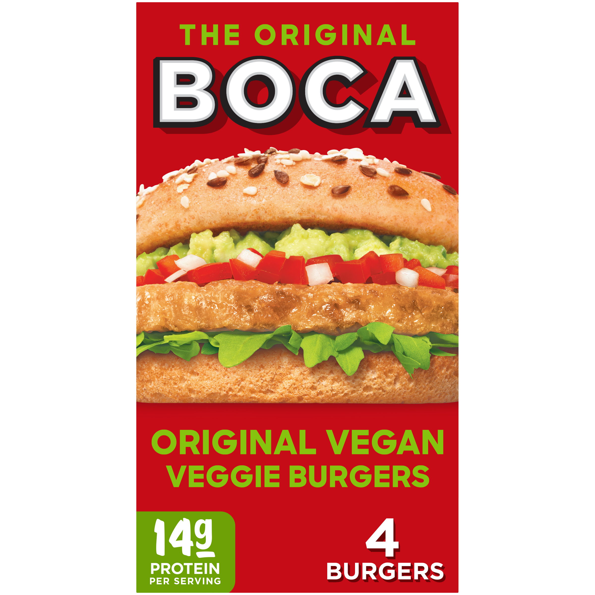 BOCA Original Vegan Veggie Burgers, 4 ct Box - image 1 of 16