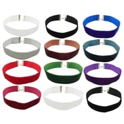 BOCAR 12pcs 1 inch Width Velvet Chokers Vintage Necklace for Women With Extension XL-1019-4