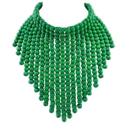 BOCAR Boho African Wooden Beaded Bib Statement Necklace for Women Fashion Costume Jewelry