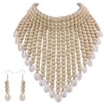 thumbnail image 1 of BOCAR Boho African Wooden Beaded Bib Statement Necklace Strands Layered Cluster Chunky Collar Choker Wood Necklace for Women Fashion Costume Jewelry (N0065-Off White+Shell), 1 of 8