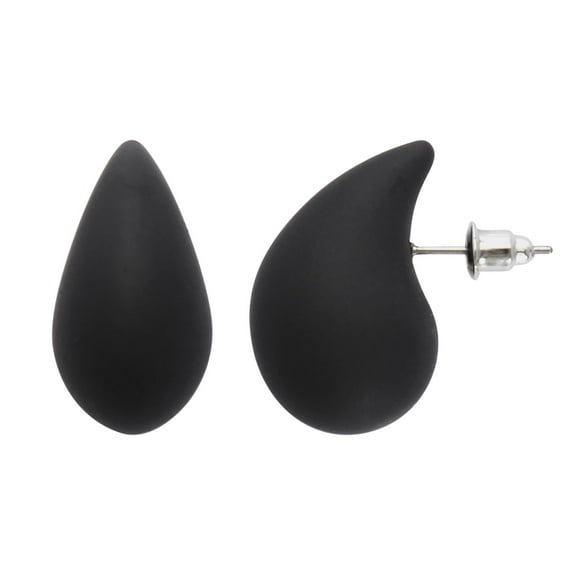 BOCAR Chunky Hoop Earrings for Women Post Teardrop Dupes Earrings Waterdrop Hypoallergenic Lightweight Earrings Trendy Jewelry for Women ( ER1223-Black)