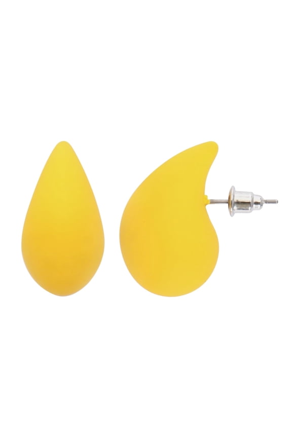 Chunky Hoop Earrings for Women Post Teardrop Dupes Earrings Waterdrop Hypoallergenic Lightweight Earrings Trendy Jewelry for Women ( ER1223-Yellow)