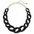 thumbnail image 1 of BOCAR Statement Chunky Acrylic Chain Link Choker Necklace Fashion Women Collar Necklaces Acrylic Resin Chain Necklace(N0097-Frosted Black), 1 of 6