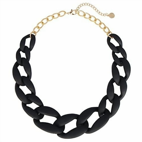 BOCAR Statement Chunky Acrylic Chain Link Choker Necklace Fashion Women Collar Necklaces Acrylic Resin Chain Necklace(N0097-Frosted Black)