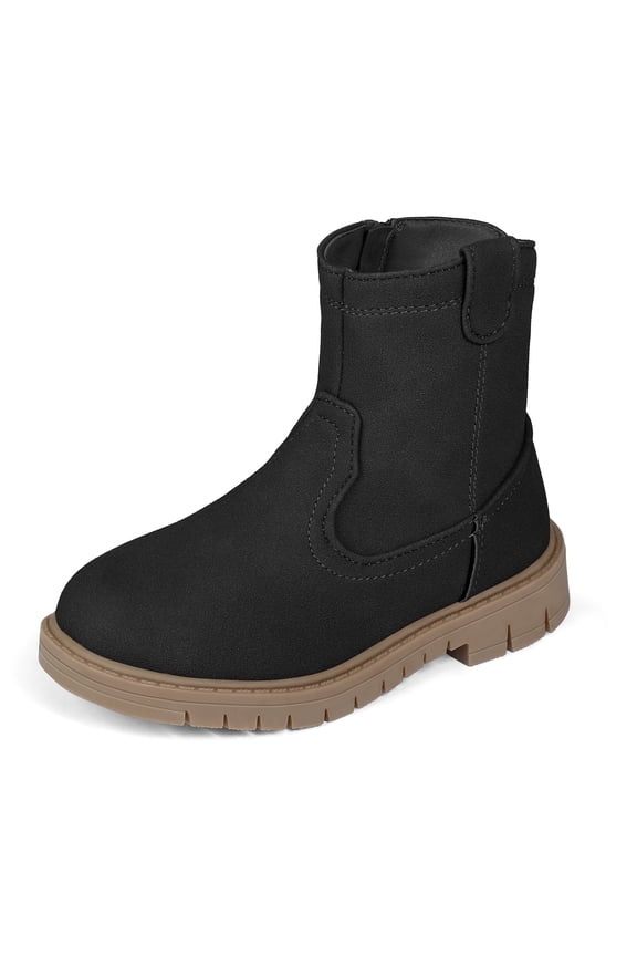 Kids Ankle Boots Girls Boys Side Zipper Suede Combat Boots Toddler Little Kid for Casual School Outdoor