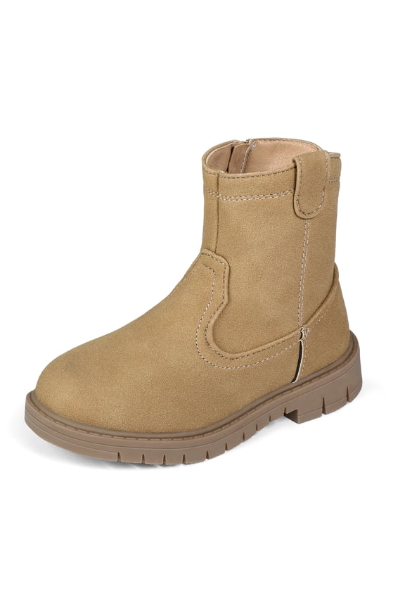 Kids Ankle Boots Girls Boys Side Zipper Suede Combat Boots Toddler Little Kid for Casual School Outdoor