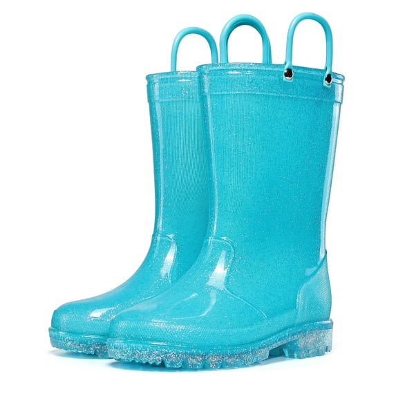 BOCCA Kids Blue Glitter Waterproof Rain Boot For Girls Size 3