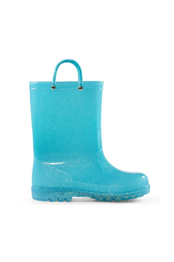 Kids Blue Glitter Waterproof Rain Boot For Girls Size 3