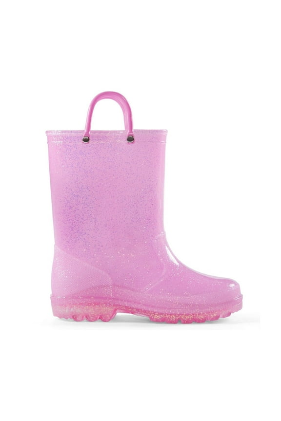 Kids Pink Glitter Waterproof Rain Boot For Girls Size 3