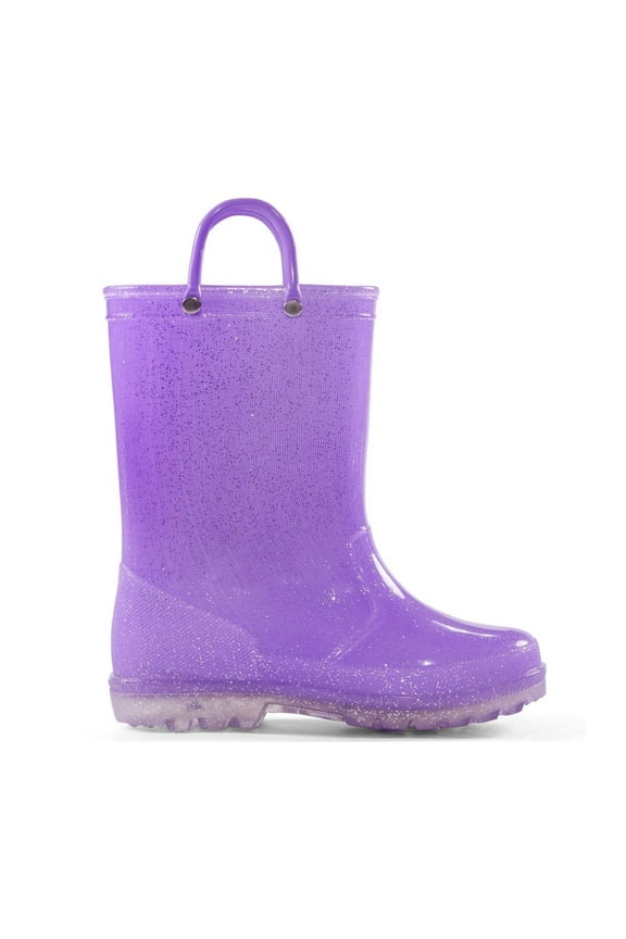 Kids Purple Glitter Waterproof Rain Boot For Girls Size 13