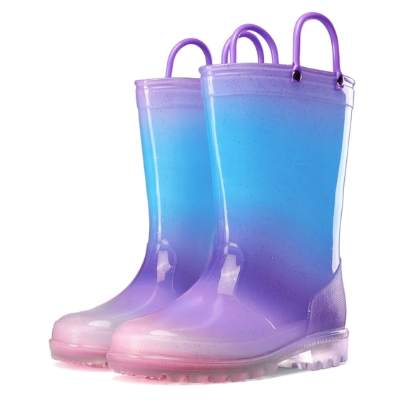 BOCCA Kids Purple Glitter Waterproof Rain Boot For Girls Size 3