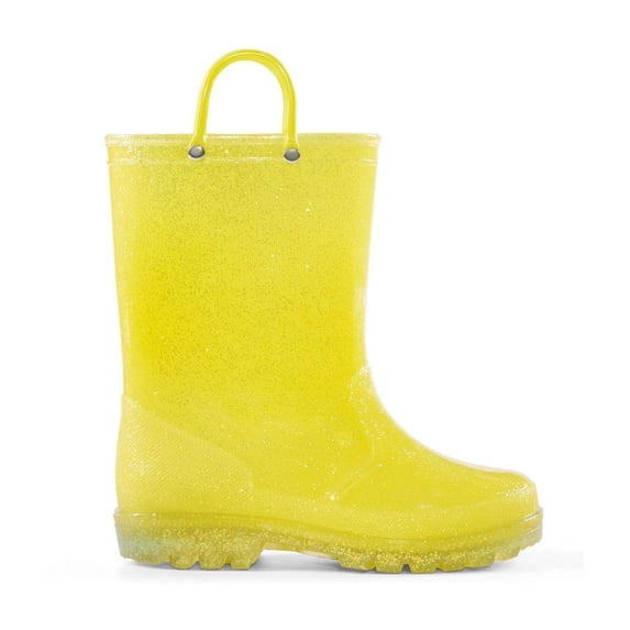 BOCCA Kids Yellow Glitter Waterproof Rain Boot For Girls Size 4