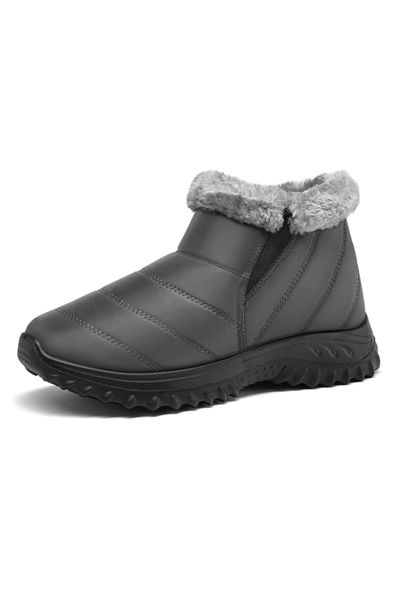 Men's Casual Snow Boots Waterproof Insulated, Warm Winter Hiking Ankle Boots with Faux Fur & Rugged Traction Sole for Outdoor Activities
